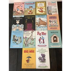 14 Vintage Hardback Children's Books Disney Danny Dino Wolfie Cinderella GUC